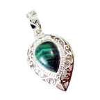 Malachite Statement French Silver Solitaire Aria antique Green Pendant Jewelry