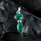 Malachite Whisper-thin Egyptian 92.5 Silver Toi et Moi Grace Abstract Green Pendant Jewellery