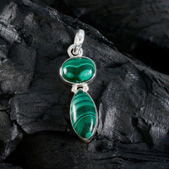Malachite Whisper-thin Egyptian 92.5 Silver Toi et Moi Grace Abstract Green Pendant Jewellery