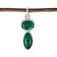 Malachite Whisper-thin Egyptian 92.5 Silver Toi et Moi Green Pendant