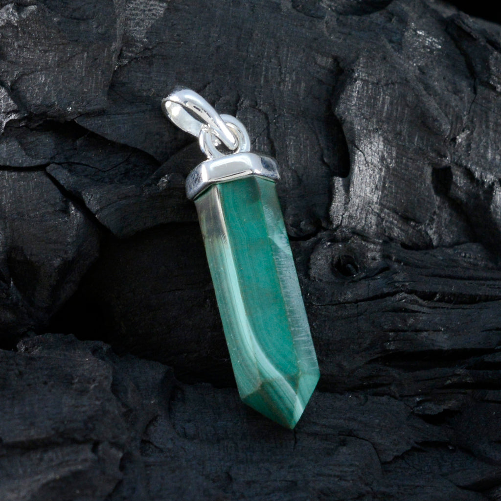 Malachite Tiny Turkish 925 Silver Solitaire Lourdes wedding Green Pendant Jewelry