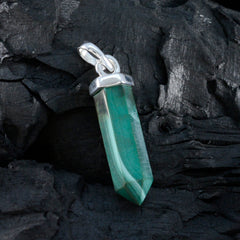 Ciondolo solitario Lourdes in argento 925 turco con malachite, piccolo, verde, per matrimonio