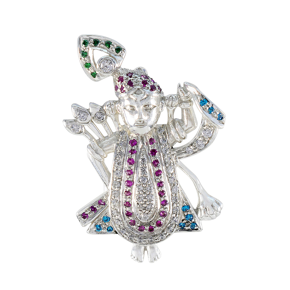 Multi CZ Dainty Australian Sterling Silver multiple multicolor Pendant