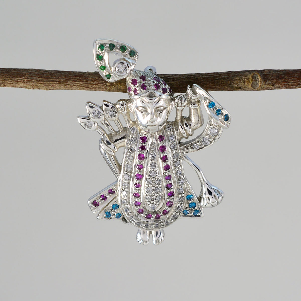 Zierlicher Zoey-Herzanhänger aus australischem Sterlingsilber mit mehreren Zirkoniasteinen, mehrfarbig Zweitbild