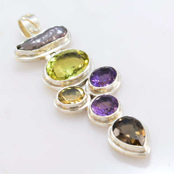 Perle Chunky Mexikanischer 925 Silber mehrere Camila Ethnischer Weißer Anhänger Schmuck