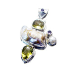 Mother of Pearl Chunky Russian Silver multiple Charlotte Boho White Pendant Jewelry