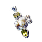 Mother of Pearl Chunky Moroccan Sterling Silver multiple Chloe Artisan White Pendant Jewellery