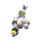 Mother of Pearl Chunky Moroccan Sterling Silver multiple Chloe Artisan White Pendant Jewellery