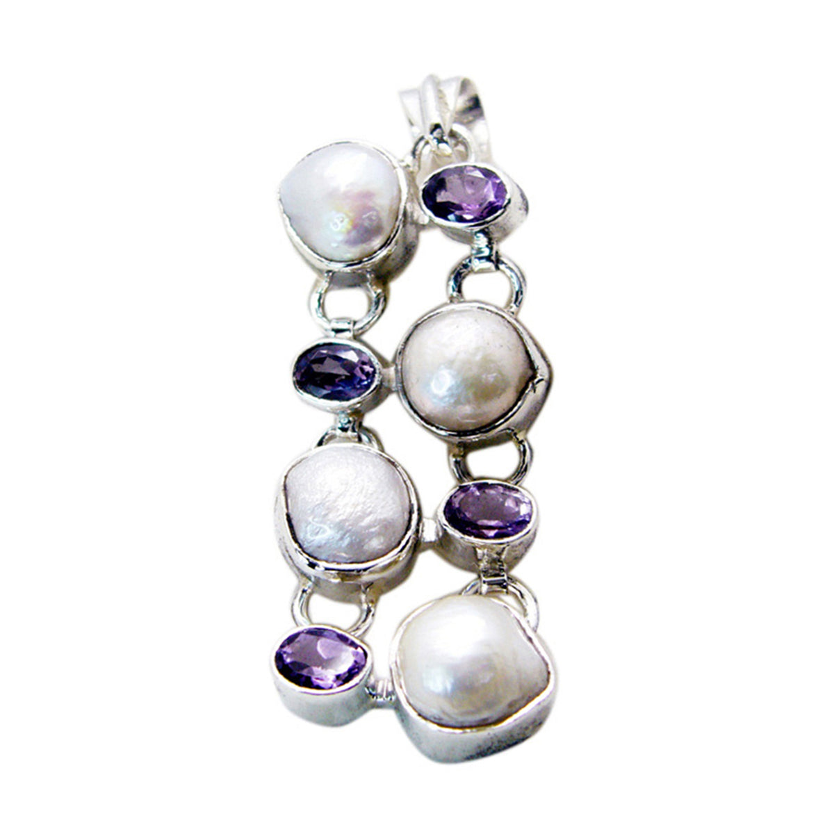 Mother of Pearl Chunky Turkish 92.5 Silver multiple White Pendant Главное изображение товара