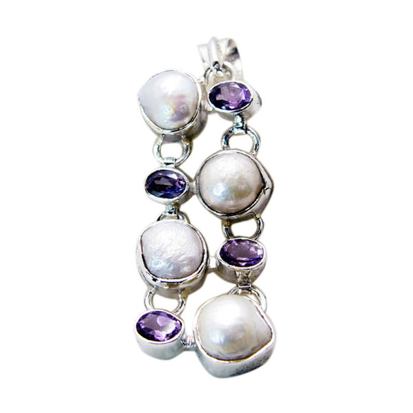 Mother of Pearl Chunky Turkish 92.5 Silver multiple White Pendant