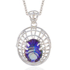 Mystic Quartz Chunky Egyptian 925 Silver Solitaire multicolor Pendant