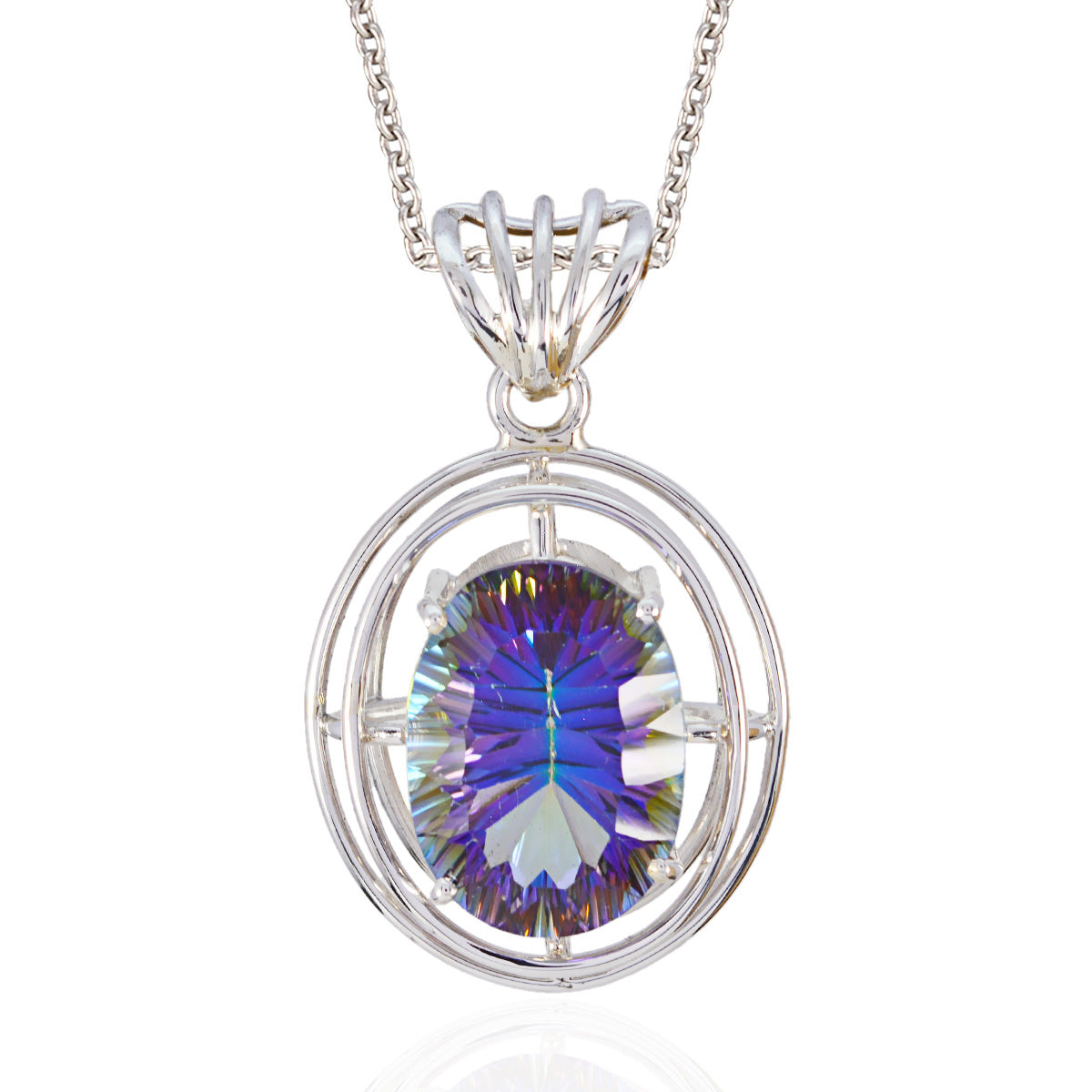 Mystic Quartz Chunky Turkish 92.5 Silver Solitaire Lili Rope-Wire multicolor Pendant Jewellery Второстепенное изображение товара