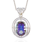 Mystic Quartz Chunky Turkish 92.5 Silver Solitaire multicolor Pendant