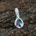 Mystic Quartz Elegant Korean Silver Solitaire Ling Eternity multicolor Pendant Jewelry