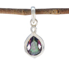 Mystic Quartz Elegant Korean Silver Solitaire multicolor Pendant