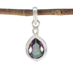 Mystic Quartz Elegant Korean Silver Solitaire multicolor Pendant