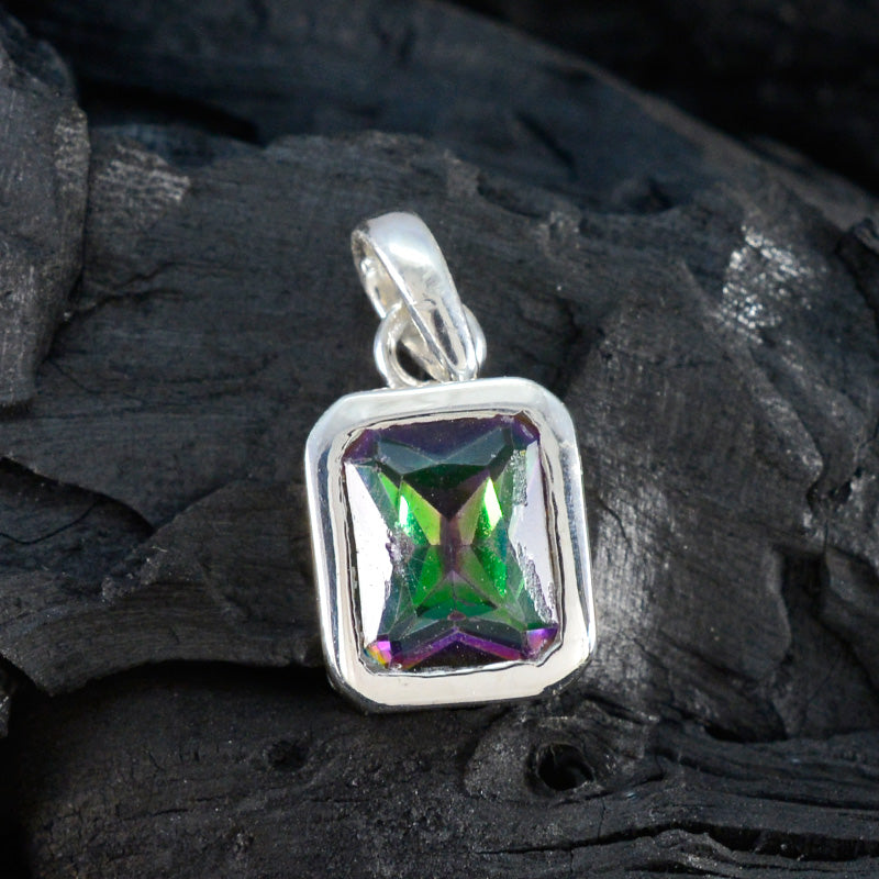 Mystic Quartz Dainty German Sterling Silver Solitaire Luisa propsel multicolor Pendant Jewellery