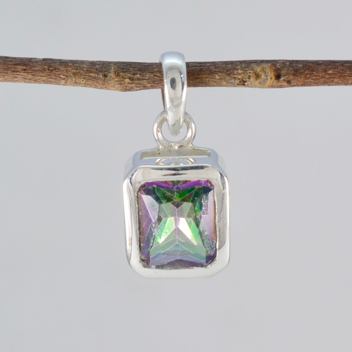 Mystic Quartz Dainty German Sterling Silver Solitaire Luisa propsel multicolor Pendant Jewellery