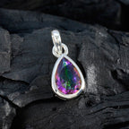 Mystic Quartz Elegant Japanese Sterling Silver Solitaire Wen Contemporary multicolor Pendant Jewellery