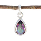 Mystic Quartz Elegant Japanese Sterling Silver Solitaire multicolor Pendant