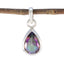 Mystic Quartz Elegant Japanese Sterling Silver Solitaire multicolor Pendant