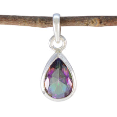 Mystic Quartz Elegant Japanese Sterling Silver Solitaire multicolor Pendant