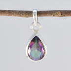Mystic Quartz Elegant Japanese Sterling Silver Solitaire Wen Contemporary multicolor Pendant Jewellery
