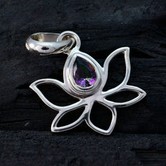 ミスティッククォーツ エレガントな日本製スターリングシルバー ソリティア リング ロープワイヤー マルチカラーペンダントジュエリー