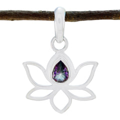 Mystic Quartz Elegant Japanese Sterling Silver Solitaire multicolor Pendant