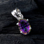 Mystic Quartz Dainty Spanish 92.5 Silver Solitaire Natalia Graceful multicolor Pendant Jewellery