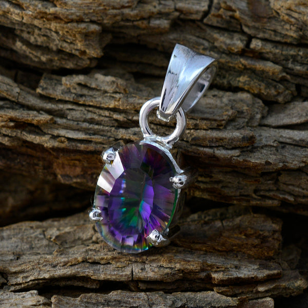 Mystic Quartz Dainty Spanish 92.5 Silver Solitaire Natalia Graceful multicolor Pendant Jewellery