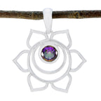 Mystic Quartz Dainty German Sterling Silver Solitaire multicolor Pendant