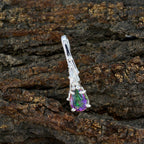 Mystic Quartz Delicate Spanish 925 Silver Solitaire Bianca Sophisticated multicolor Pendant Jewelry