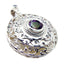 Mystic Quartz Statement Italian 92.5 Silver Solitaire multicolor Pendant