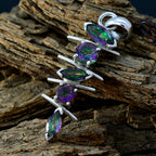 Mystic Quartz Featherlight Mexican Silver Penta Cecilia Heart multicolor Pendant Jewelry