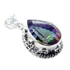 Mystic Quartz Statement American 92.5 Silver Solitaire Hanna Rope-Wire multicolor Pendant Jewellery