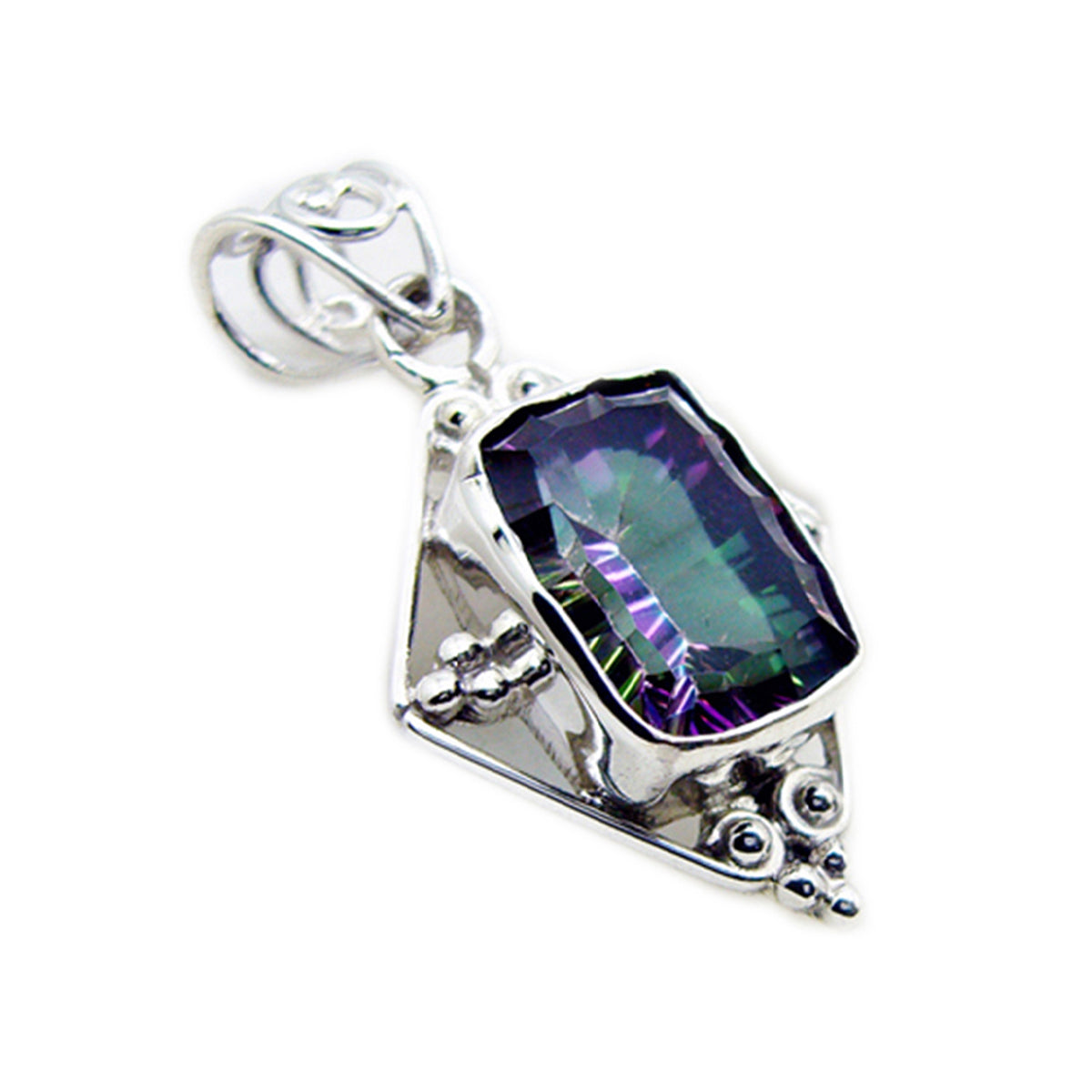 Mystic Quartz Statement Egyptische 92,5 Zilveren Solitaire Josephine Touw-Wire veelkleurige Hanger Sieraden Secundaire afbeelding