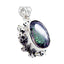 Mystic Quartz Statement Latin American 92.5 Silver Solitaire multicolor Pendant