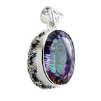 Mystic Quartz Statement American Silver Solitaire Joaquina Rope-Wire multicolor Pendant Jewelry
