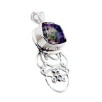 Mystic Quartz Statement Mexican 92.5 Silver Solitaire Carolina Rope-Wire multicolor Pendant Jewellery