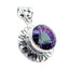 Mystic Quartz Statement Latin American 925 Silver Solitaire multicolor Pendant