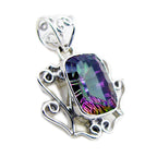 Mystic Quartz Statement Egyptian 925 Silver Solitaire multicolor Pendant