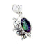 Mystic Quartz Statement Egyptian 92.5 Silver Solitaire multicolor Pendant