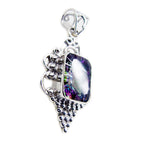 Mystic Quartz Statement American Silver Solitaire Lili Rope-Wire multicolor Pendant Jewelry