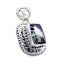 Mystic Quartz Statement Mexican Sterling Silver Solitaire multicolor Pendant