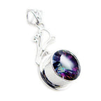 Mystic Quartz Statement Turkish 925 Silver Solitaire multicolor Pendant