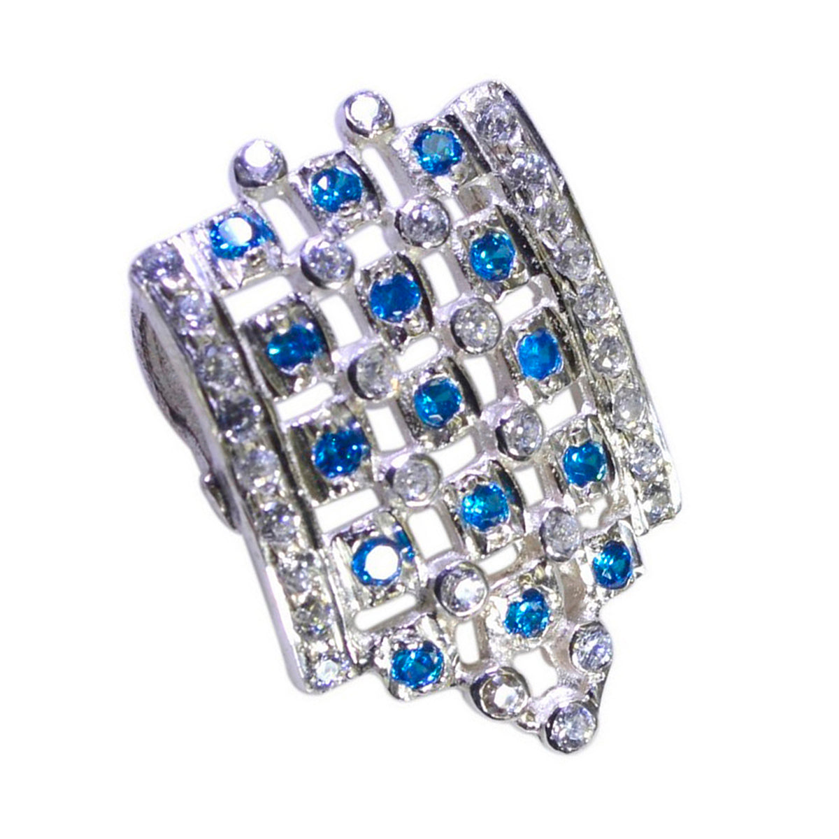 Multi Stone Statement American 925 Silver multiple Sophia Feminine multicolor Pendant Jewelry