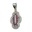 Multi Stone Edgy African Sterling Silver multiple multicolor Pendant