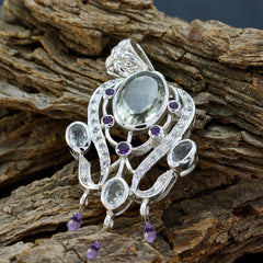 Multi Stone Essential African Sterling Silver multiple Leah valentine multicolor Pendant Jewellery