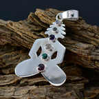 Multi Stone Essential Turkish 92.5 Silver Solitaire Isadora Fairytale multicolor Pendant Jewellery